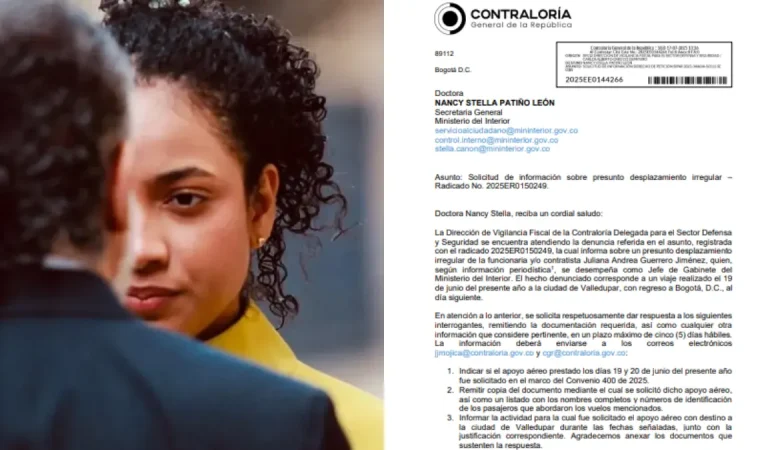 Contraloría investiga al Ministerio del Interior por presunto uso irregular de avión de la Policía para viaje de Juliana Guerrero a Valledupar Contraloría investiga al Ministerio del Interior por presunto uso irregular de avión de la Policía para viaje de Juliana Guerrero a Valledupar